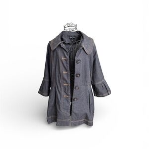 Eden Court denim jacket with waistcoat hip-length